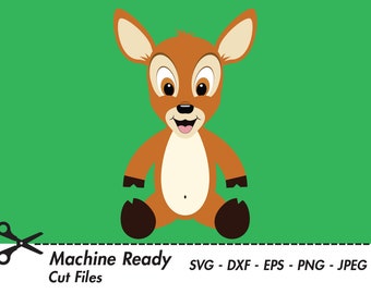 Cute Deer SVG Cut Files, PNG deer clipart, deer clip art, happy baby deer face, fawn, fun woodland animal, kids outdoor shirt design, print