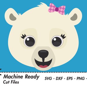 Download Cute Polar Bear Svg Cut Files Png Polar Bear Clipart Baby Etsy