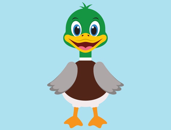 Susse Ente Svg Schneiden Dateien Stockente Ente Clipart Etsy