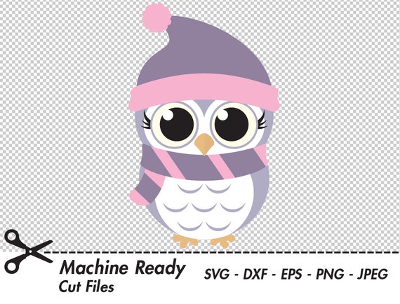 Cute Winter Owl Svg Cut Files Png Owls Clipart Baby Owl Art Etsy