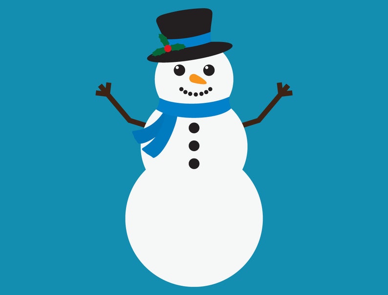 Download Cute Snowman SVG Cut Files PNG snowmen clipart Christmas | Etsy
