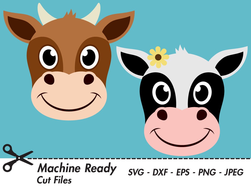 Niedliche Kuh Svg Schneiden Dateien Png Rinder Clipart Etsy