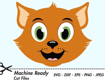 Cute Cat SVG Cut Files, PNG cat clipart, cat mom, cats clip art, happy kitten face, boy cat head, cat lover, cat shirt design, printable pet