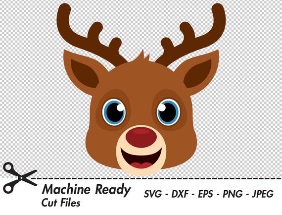 Download Cute Reindeer Svg Cut Files Reindeer Clipart Christmas Clip Etsy