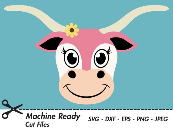 Susse Longhorn Svg Schneiden Dateien Rinder Clipart Bauernhof Etsy