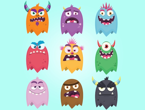 Monster Clip Art Bundle Cute Monster Clipart Monster Bash Etsy 日本