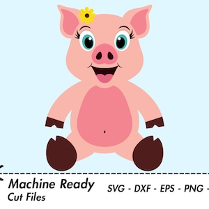 Cute Pig SVG Cut Files, pigs clipart, pig face clip art, country farm animal vector, happy baby piglet head, farmhouse pig, little piggy PNG