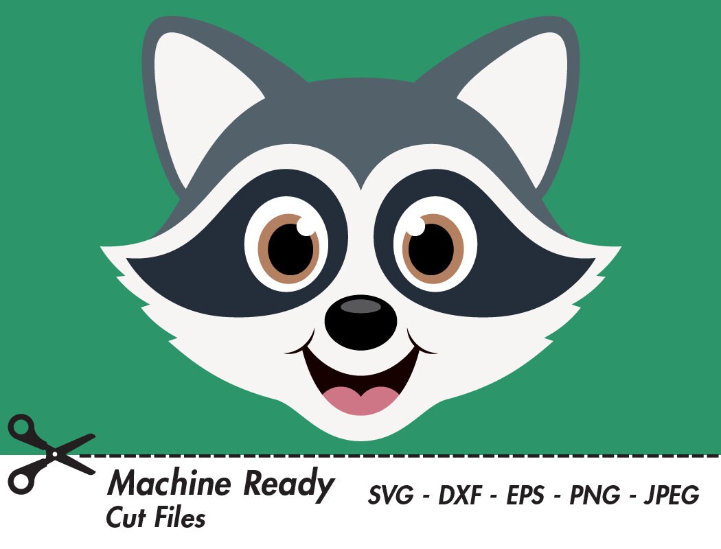 Download Cute Raccoon Svg Cut Files Png Raccoons Clipart Woodland Clip Art Happy Forest Animal Face Baby