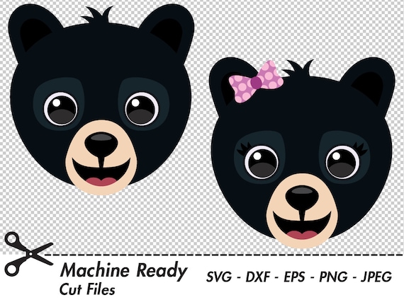 Susse Black Bear Svg Schneiden Dateien Schwarzer Bar Clipart Etsy