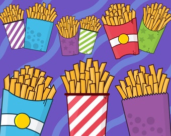 French Fries Clipart, fast food clipart, cute food clipart, french fry clipart, junk food clipart, french fries png, graphics, printable