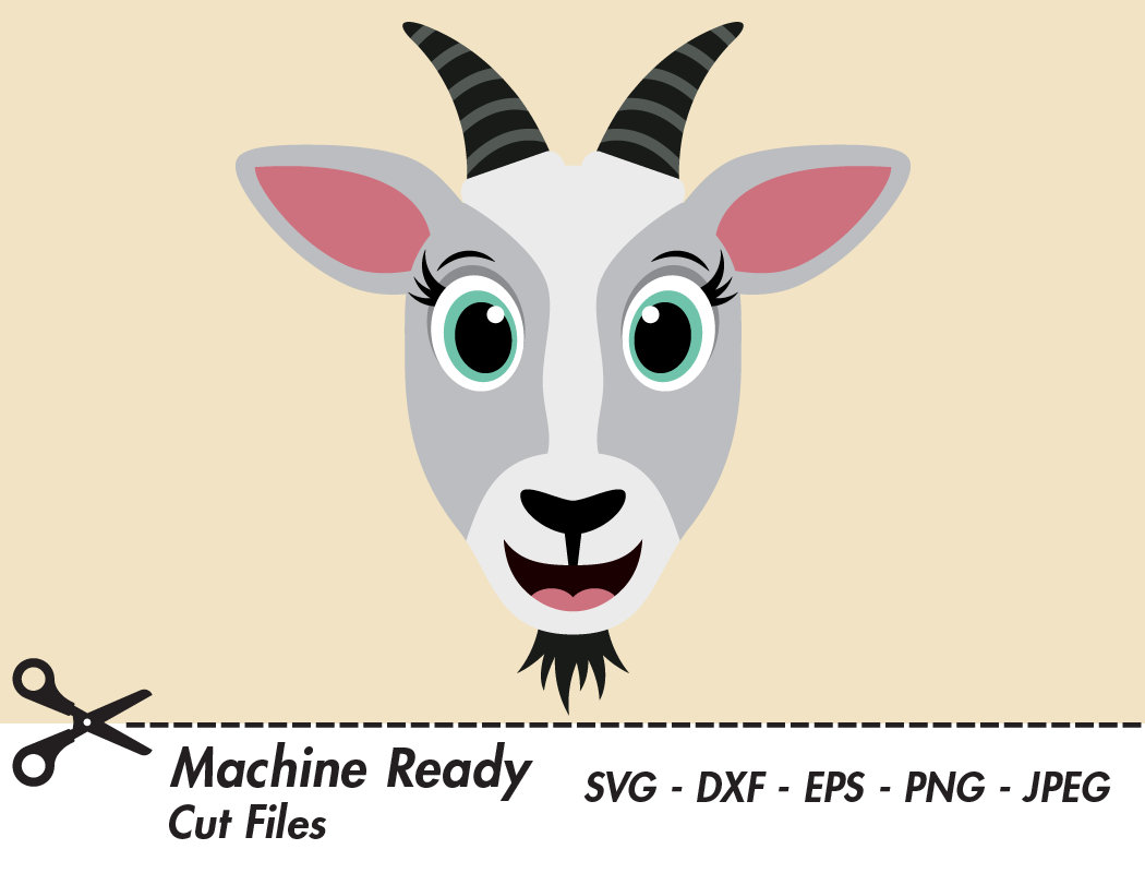 Cute Goat SVG Cut Files Goats Clipart Goat Face Clip Art - Etsy Canada