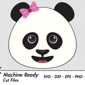Lindo Panda SVG Archivos de corte, PNG panda oso clipart, gráficos vectoriales animales, pandas kawaii, arte de la selva, panda de dibujos animados, bebé oso niña clip art