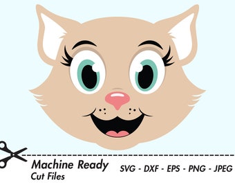 Cute Cat SVG Cut Files, PNG cat clipart, cat mom, cats clip art, happy kitten face, girl cat head, cat lover, cat shirt design, printable