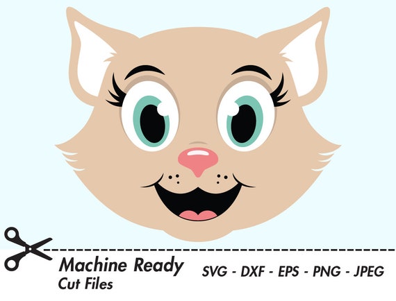 Cute Cat SVG Cut Files, PNG cat clipart, cat mom, cats clip art, happy kitten face, girl cat head, cat lover, cat shirt design, printable