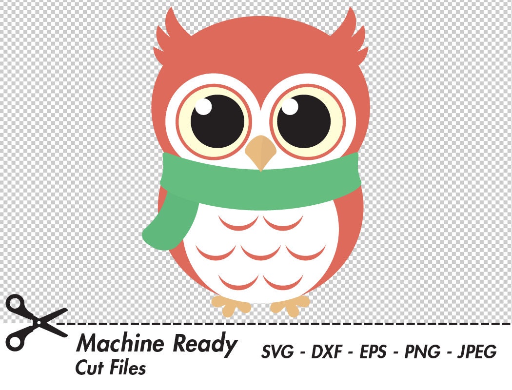 Download Cute Winter Owl Svg Cut Files Png Owls Clipart Baby Owl Art Etsy