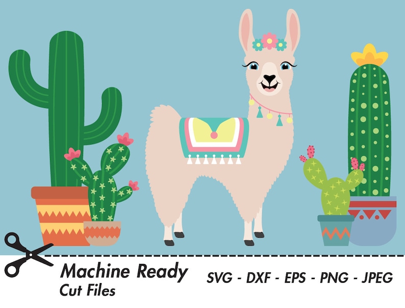 Cute Llama SVG Cut Files PNG llamas clipart farmhouse clip | Etsy