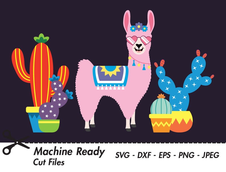 Download Cute Llama SVG Cut Files PNG llamas clipart farmhouse clip | Etsy