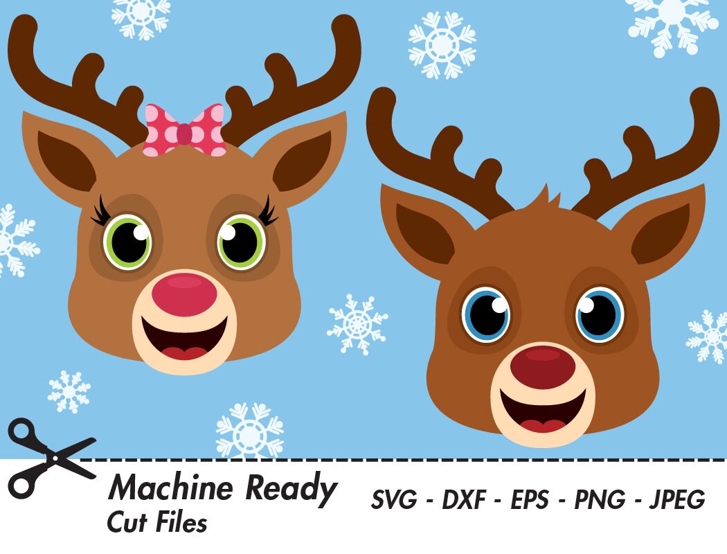 Download Cute Reindeer SVG Cut Files reindeer clipart Christmas ...