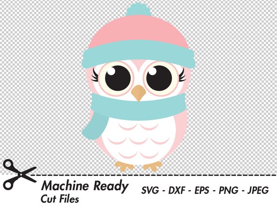 Download Cute Winter Owl Svg Cut Files Png Owls Clipart Baby Owl Art Etsy