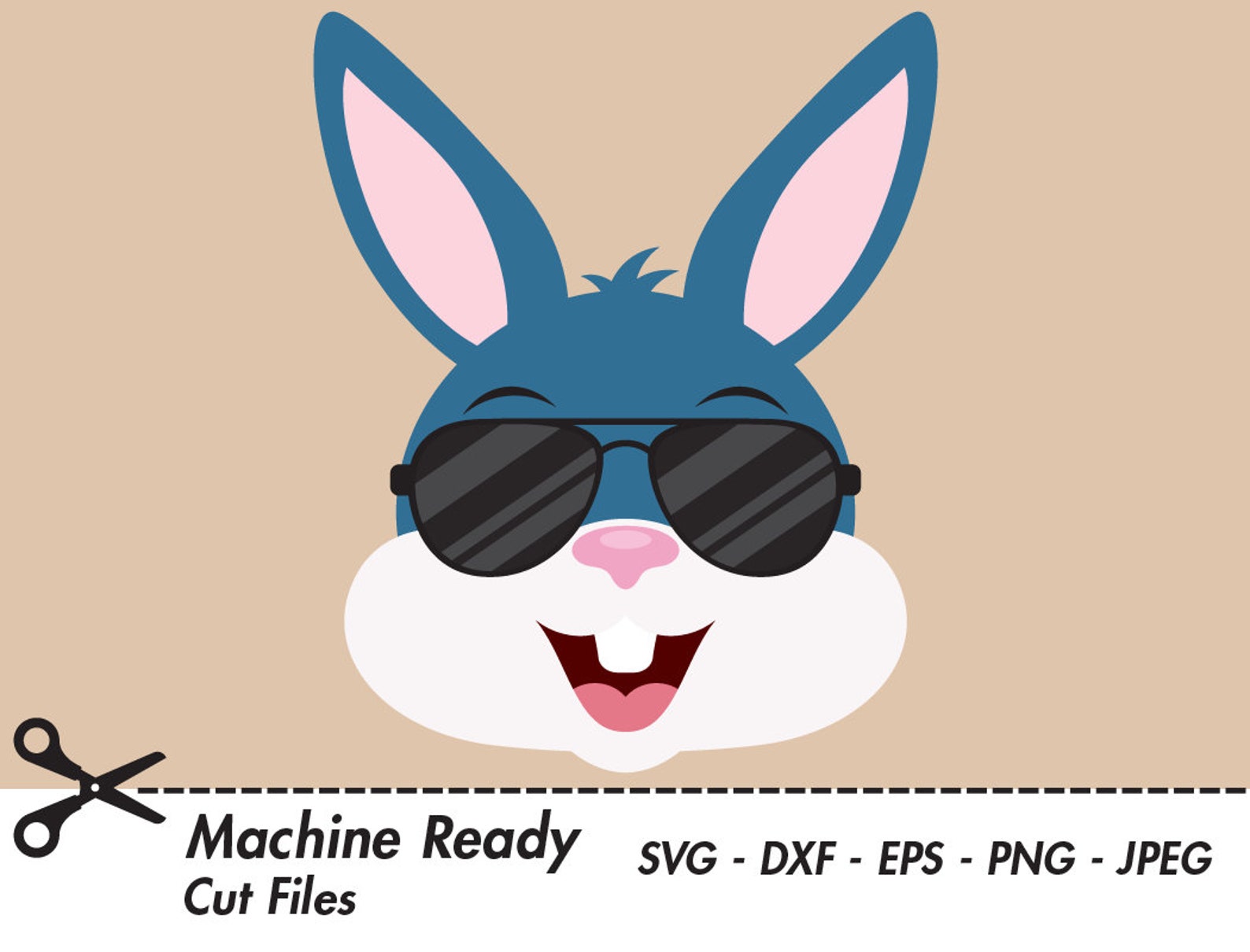 Cool Rabbit Svg Cool Bunny Rabbit SVG Cut Files, PNG Easter Bunny Clipart, Bunny Face ...