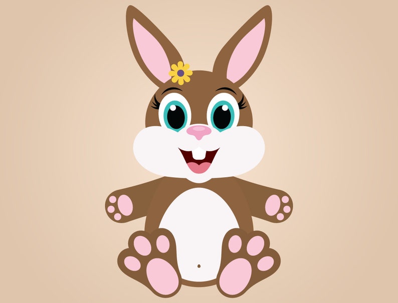 Cute Bunny Rabbit SVG Cut Files PNG Easter Bunny Clipart | Etsy