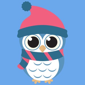 Cute Winter Owl SVG Cut Files PNG Owls Clipart Baby Owl Art - Etsy