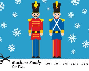 Christmas Toy Soldier SVG Cut Files, toy soldiers clipart, Christmas clip art, cute nutcracker boy, printable winter snowflake vector