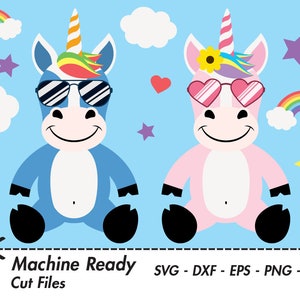 Cute Unicorn SVG Cut Files, unicorns clipart, rainbow clip art, happy face vector, magical horn, fantasy horse head, fairy tale animal print