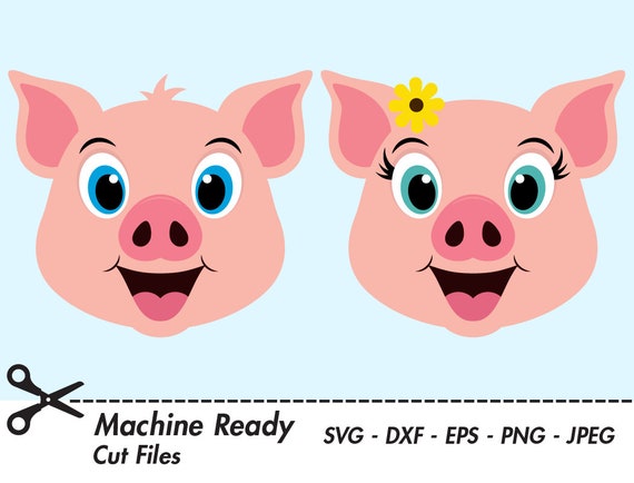 Download Cute Pig Svg Cut Files Pigs Clipart Pig Face Clip Art Etsy