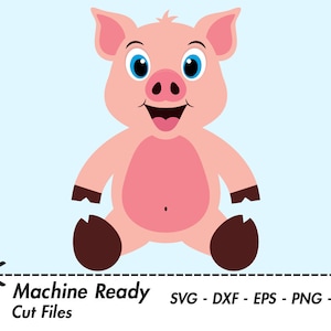 Cute Pig SVG Cut Files, pigs clipart, pig face clip art, country farm animal vector, happy baby piglet head, farmhouse pig, little piggy PNG