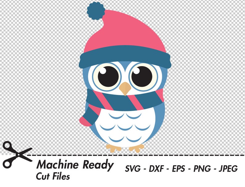 Download Cute Winter Owl Svg Cut Files Png Owls Clipart Baby Owl Art Etsy