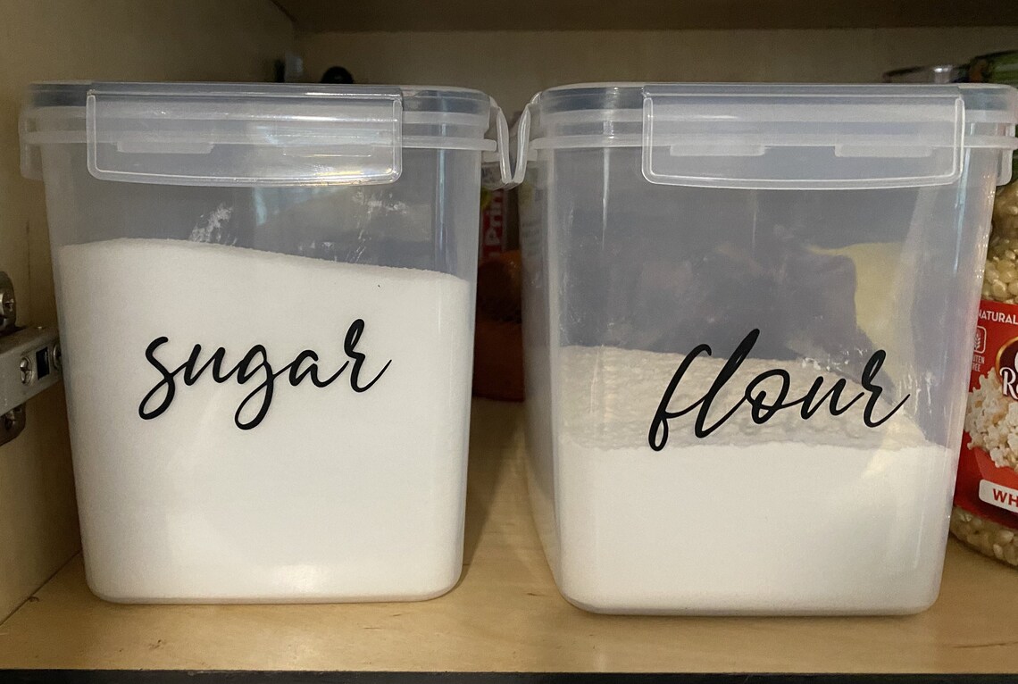 Cut Out Container Stickers Example Kitchen Container Labels - Cut File - Etsy