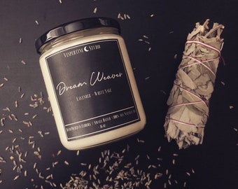 Dream Weaver | Scented Soy Candle | Lavender and White Sage | 16 oz candle | Oneiromancy | Witch Candle | Vespertine Studio