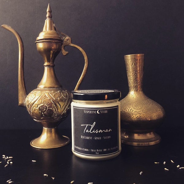 Talisman | Scented Soy Candle | Red Currant Ginger and Saffron | 9 oz candle | Vespertine Studio