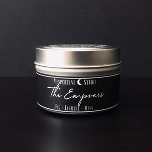The Empress | Scented Soy Candle | Fig Jasmine and Moss | 4 oz travel candle | Tarot | Vespertine Studio