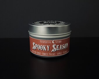 SPOOKY SEASON | Soy Candle | Autumn spice forest walks pumpkin apple vanilla | 4 oz candle | Witch Gift | Halloween candle | paranormal