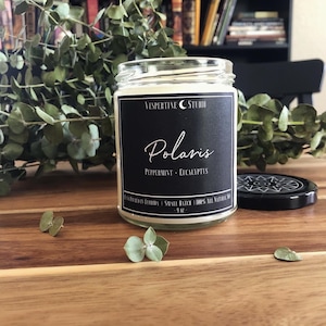 POLARIS | Scented Soy Candle | Peppermint and Eucalyptus | 9 oz candle | Astronomy Themed | Vespertine Studio