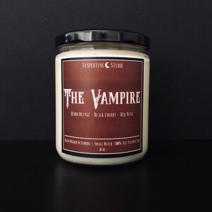 THE VAMPIRE | Scented Soy Candle | Blood Orange Black Cherry and Red Wine | 16 oz candle | Vampire Gift | Dracula | Horror | Halloween Decor