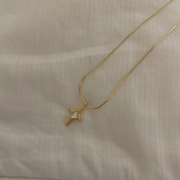 Die Sparkle-Halskette | 24k Gold Filled Perlenstein-Halskette | 45 cm