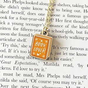 Book Lover Necklace - Responsibly Sourced Maple Wood - Bookish Jewellery - Gifts For Book Lovers - Literary Gift