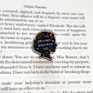 Pride and Prejudice - 'Obstinate Headstrong Girl' Wooden Pin - Jane Austen - Bookish - Gifts for Book Lovers - Eco-Friendly