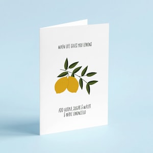 Carte Quand la vie vous donne des citrons - Recyclée - Respectueuse de l'environnement - Cartes pour amis / Cartes pour famille