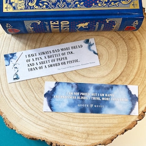 The Count of Monte Cristo - &#39;More Dread Of A Pen&#39; Bookmark - Alexandre Dumas - Literary Quote - Eco-Friendly - Gifts For Book Lovers