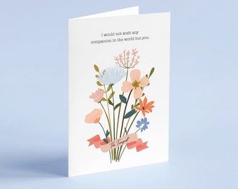 Shakespeare - The Tempest Literary Quote Card - Recycled - Eco-Friendly - Valentine's Day / Romantic Card / Anniversary Card