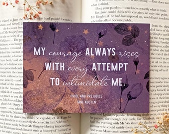 Pride and Prejudice - 'My Courage Always Rises' Postcard - Jane Austen - Eco-Friendly - Literary Quote - Bookish - Women Writers