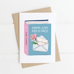 Orgues et préjugés - Jane Austen - Respectueux de l'environnement - Recyclé - Carte livresque - Cadeaux pour les amateurs de lecture