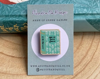 Anne of Green Gables Wooden Pin - L. M. Montgomery - Book Pin - Bookish - Gifts for Book Lovers - Eco-Friendly