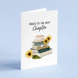 Here's To The Next Chapter Card - Bookish Card - Book Lover - Card For Friend - Recycled - Eco-Friendly - Blank Card