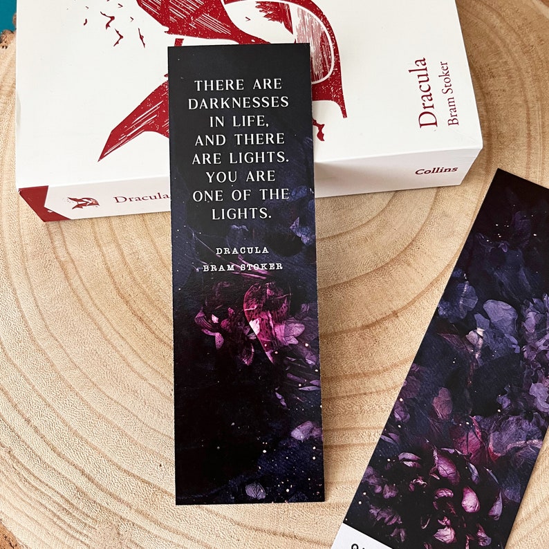 Dracula 'You Are One Of The Lights' Bookmark Bram Stoker Literary Bookmark Book Quote Gifts For Book Lovers Eco-Friendly image 3