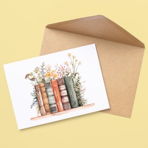Virginia Woolf Book Stack Card - Une chambre à soi - Mme Dalloway - Respectueux de l'environnement - Recyclé - Carte livresque - Cadeau pour amoureux des livres